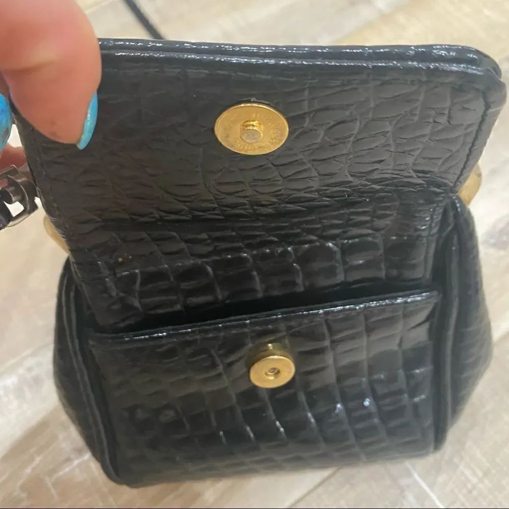 🌟 VINTAGE Faux Croc Patent Crossbody Purse Bag - Picture 7 of 9